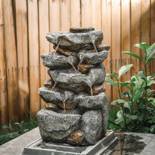 Load image into Gallery viewer, Water Feature Outdoor LED Waterfall Electric Fountain Rockery Garden Decor,AI0757