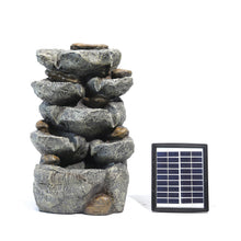 Load image into Gallery viewer, Natural Slate Garden Water Feature Outdoor LED Fountain Waterfall Solar Powered