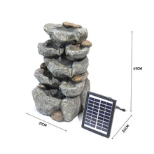 Load image into Gallery viewer, Natural Slate Garden Water Feature Outdoor LED Fountain Waterfall Solar Powered