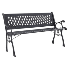 Load image into Gallery viewer, Garden Bench 2-3 Seater Metal Armrest Chair Wood Seat Backrest Patio Outdoor