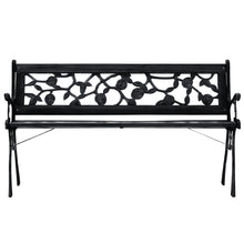 Load image into Gallery viewer, Outdoor 2-3 Seater Garden Bench Porch Metal Seat Patio Chair Armrest Park Seat