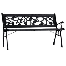 Load image into Gallery viewer, Outdoor 2-3 Seater Garden Bench Porch Metal Seat Patio Chair Armrest Park Seat