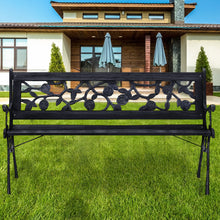 Load image into Gallery viewer, Outdoor 2-3 Seater Garden Bench Porch Metal Seat Patio Chair Armrest Park Seat