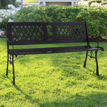 Load image into Gallery viewer, Metal&Wood Garden Bench Seat Patio 2-3 Seater Armrest Chair Iron Outdoor Seating -2 Style