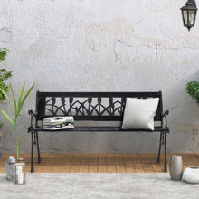 Load image into Gallery viewer, Metal&Wood Garden Bench Seat Patio 2-3 Seater Armrest Chair Iron Outdoor Seating -2 Style