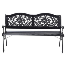 Load image into Gallery viewer, 2-3 Seater Outdoor Wooden Garden Bench Patio Cast Iron Legs Park Seat Furniture-2colors