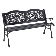 Load image into Gallery viewer, 2-3 Seater Outdoor Wooden Garden Bench Patio Cast Iron Legs Park Seat Furniture-2colors