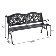 Load image into Gallery viewer, 2-3 Seater Outdoor Wooden Garden Bench Patio Cast Iron Legs Park Seat Furniture-2colors