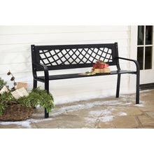 Load image into Gallery viewer, Garden Bench 2-3 Seater Metal Armrest Chair Wood Seat Backrest Patio Outdoor