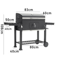 Load image into Gallery viewer, Large BBQ Grills Stove Trolley Barbecue Cart Built in Thermometer with Wheels-2 Size