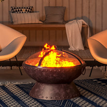 Load image into Gallery viewer, Outdoor Fire Pit BBQ Firepit Brazier Garden Round Heater Stove Patio Barbecues Grill