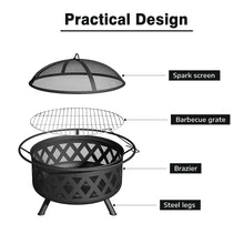 Load image into Gallery viewer, Fire Pit BBQ Firepit Brazier Outdoor Garden Stove Patio Heater