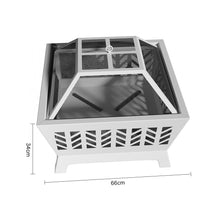 Load image into Gallery viewer, Fire Pit Wood Burning Garden Fire Pits w/ Spark Screen Cover & Poker