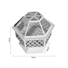 Load image into Gallery viewer, Fire Pit Iron Hexagon Shape Wood Burning w/ Spark Screen