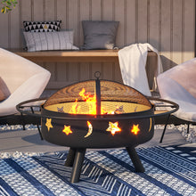 Load image into Gallery viewer, Outdoor Round Fire Pit BBQ Fire Pit Brazier Garden Patio Heater With Dust Mesh