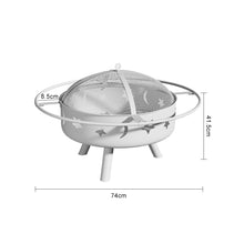 Load image into Gallery viewer, Outdoor Round Fire Pit BBQ Fire Pit Brazier Garden Patio Heater With Dust Mesh