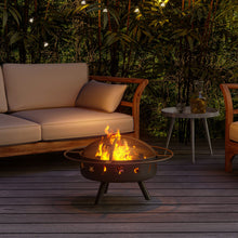 Load image into Gallery viewer, Outdoor Round Fire Pit BBQ Fire Pit Brazier Garden Patio Heater With Dust Mesh