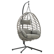 Load image into Gallery viewer, Wrapped Rattan Steel Hanging Egg Chair Leisure Chair Cushion Hammock Swing Chair
