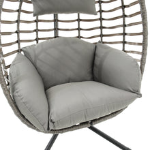 Load image into Gallery viewer, Wrapped Rattan Steel Hanging Egg Chair Leisure Chair Cushion Hammock Swing Chair