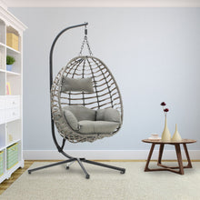 Load image into Gallery viewer, Wrapped Rattan Steel Hanging Egg Chair Leisure Chair Cushion Hammock Swing Chair