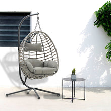 Load image into Gallery viewer, Wrapped Rattan Steel Hanging Egg Chair Leisure Chair Cushion Hammock Swing Chair