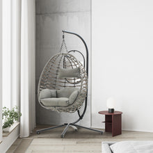 Load image into Gallery viewer, Wrapped Rattan Steel Hanging Egg Chair Leisure Chair Cushion Hammock Swing Chair
