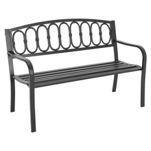 Load image into Gallery viewer, Garden Bench Porch Chair Furniture Patio Park Loveseat Cast Iron Metal Outdoor Bench Black