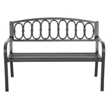 Load image into Gallery viewer, Garden Bench Porch Chair Furniture Patio Park Loveseat Cast Iron Metal Outdoor Bench Black