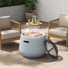 Load image into Gallery viewer, Outdoor Cylindrical Fire Pit Patio Wood Log Burner MgO Garden BBQ Grill