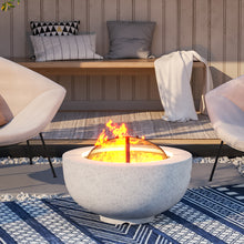 Load image into Gallery viewer, Outdoor Round Fire Pit Patio Wood Burning Fires Garden BBQ Grill