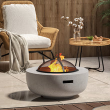 Load image into Gallery viewer, Outdoor Round Shaped Fire Pit Patio Wood Log Burner Garden BBQ Grill