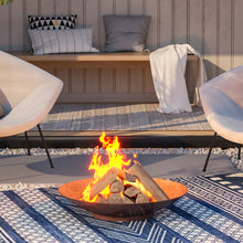 Load image into Gallery viewer, Round Fire Pit Patio Garden Bowl Outdoor Camping Patio Heater Log Burner
