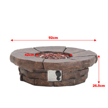 Load image into Gallery viewer, 92cm Concrete Propane Fire Pit Circular Gas Fire Pit Outdoor Gas Fire Pit