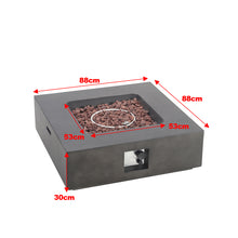 Load image into Gallery viewer, 88cm Concrete Propane Fire Pit Square Gas Fire Pit Outdoor Gas Fire Pit