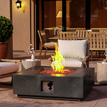 Load image into Gallery viewer, 88cm Concrete Propane Fire Pit Square Gas Fire Pit Outdoor Gas Fire Pit