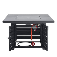 Load image into Gallery viewer, 99cm H Steel Propane Fire Pit Square Outdoor Propane Fire Pit Table