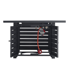 Load image into Gallery viewer, 99cm H Steel Propane Fire Pit Square Outdoor Propane Fire Pit Table