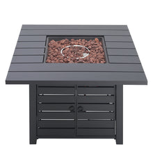 Load image into Gallery viewer, 99cm H Steel Propane Fire Pit Square Outdoor Propane Fire Pit Table