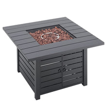 Load image into Gallery viewer, 99cm H Steel Propane Fire Pit Square Outdoor Propane Fire Pit Table
