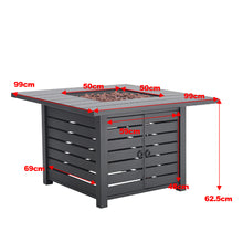 Load image into Gallery viewer, 99cm H Steel Propane Fire Pit Square Outdoor Propane Fire Pit Table