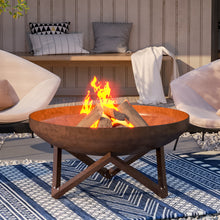 Load image into Gallery viewer, Corten Steel Fire Pit Burner Bowl Garden Heater Camping Bonfire Outdoor