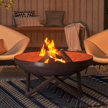 Load image into Gallery viewer, Corten Steel Fire Pit Burner Bowl Garden Heater Camping Bonfire Outdoor