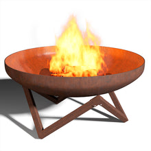Load image into Gallery viewer, Corten Steel Fire Pit Burner Bowl Garden Heater Camping Bonfire Outdoor