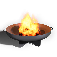 Load image into Gallery viewer, Round Fire Pit Corten Steel Bowl & Stand Outdoor Camping Patio Heater Log Burner