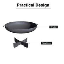 Load image into Gallery viewer, Round Fire Pit Corten Steel Bowl & Stand Outdoor Camping Patio Heater Log Burner