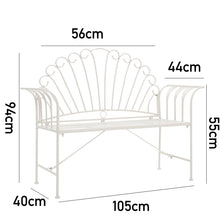 Load image into Gallery viewer, Metal Garden Bench 2-Seater Outdoor Patio Chair Furniture