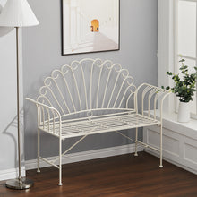 Load image into Gallery viewer, Metal Garden Bench 2-Seater Outdoor Patio Chair Furniture