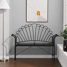 Load image into Gallery viewer, Metal Garden Bench 2-Seater Outdoor Patio Chair Furniture