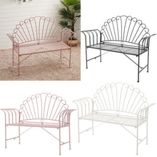 Load image into Gallery viewer, Metal Garden Bench 2-Seater Outdoor Patio Chair Furniture