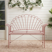 Load image into Gallery viewer, Metal Garden Bench 2-Seater Outdoor Patio Chair Furniture